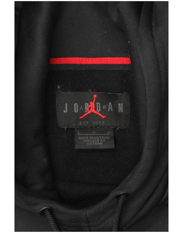 JORDAN Masculino Dri Fit moletom com capuz grande poliéster preto