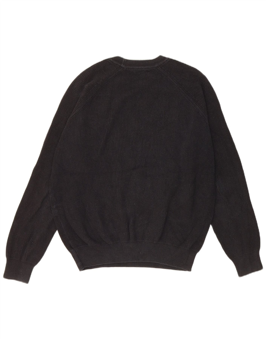 Zara Suéter masculino com gola redonda e algodão preto pequeno