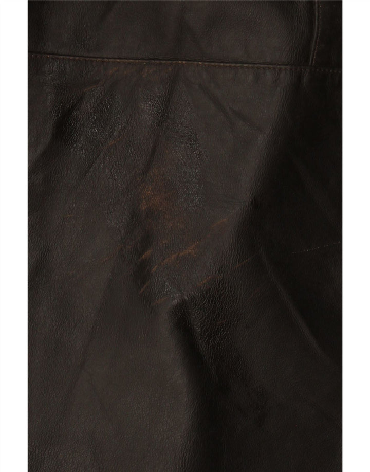 Casaco feminino de couro grande com capuz Privilegi IT 50 XL couro marrom