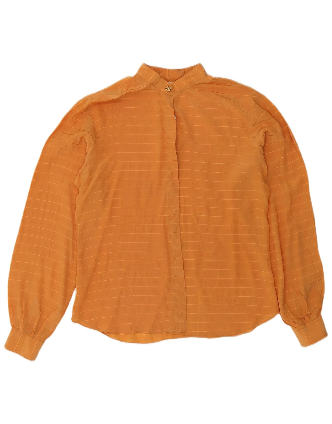 Blusa feminina vintage IT 46 poliéster listrado laranja grande