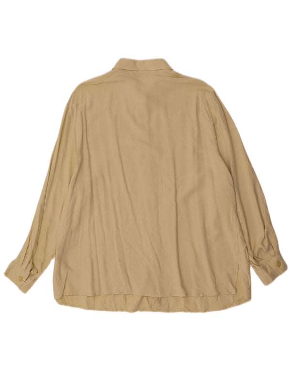 Hammerle blusa feminina oversized EU 50 3XL bege viscose