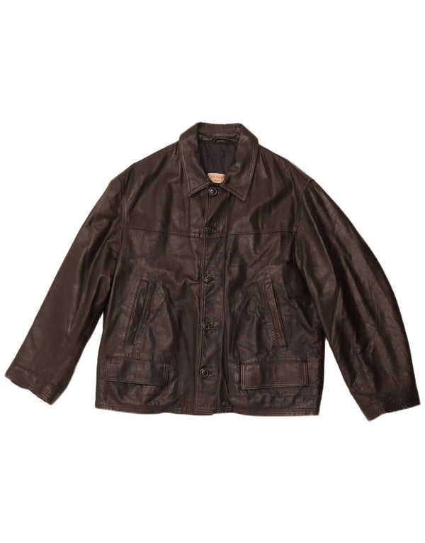 Jaqueta de couro masculina VINTAGE UK 40 grande couro preto