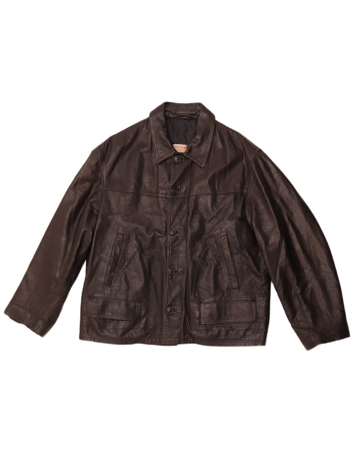 Jaqueta de couro masculina VINTAGE UK 40 grande couro preto