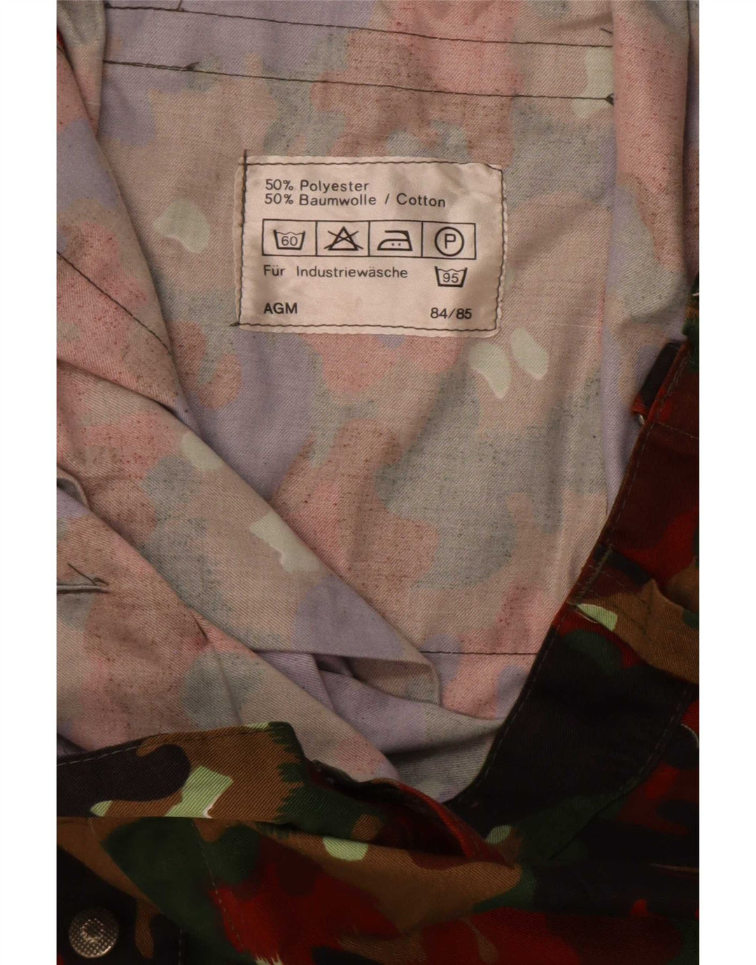 Calça cargo reta masculina vintage W46 L31 camuflagem multicolorida