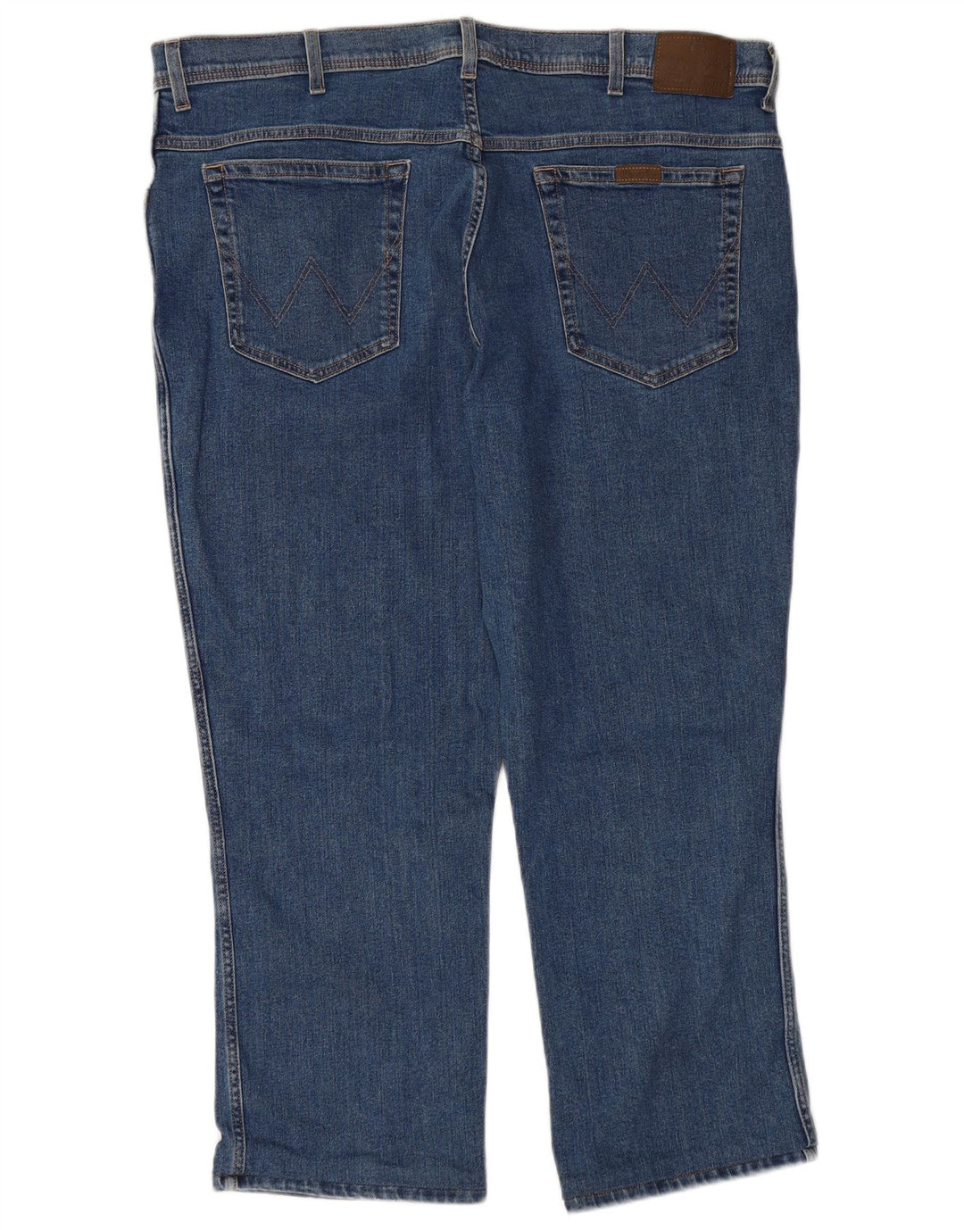 Jeans recortados masculinos WRANGLER com ajuste regular W44 L26 algodão azul