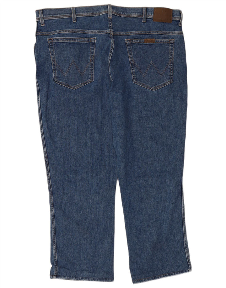 Jeans recortados masculinos WRANGLER com ajuste regular W44 L26 algodão azul