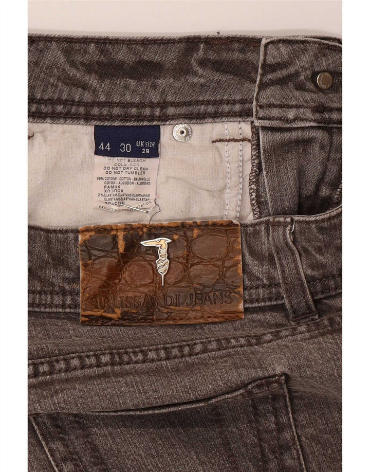 Jeans retos femininos Trussardi W28 L30 algodão marrom