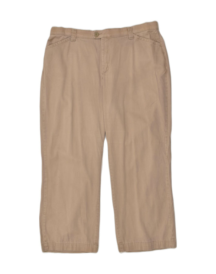LEE Womens Straight Cropped Trousers W38 L28 Beige Cotton | Vintage Lee | Thrift | Second-Hand Lee | Used Clothing | Messina Hembry 