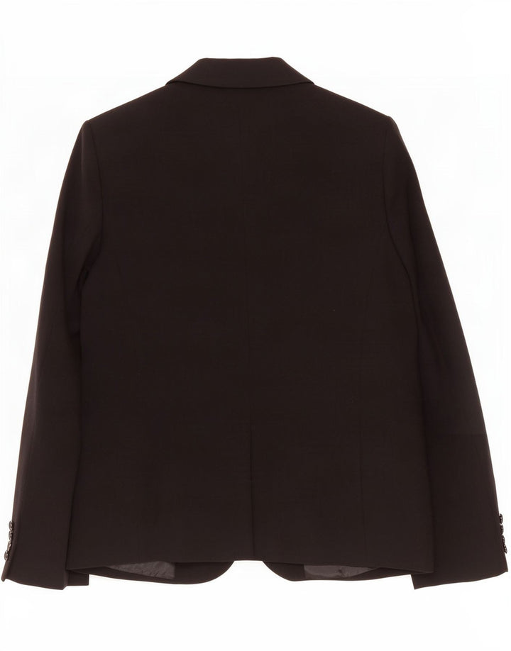 Jaqueta blazer feminina Marks & Spencer com 1 botão Reino Unido 10 pequena preta poliéster
