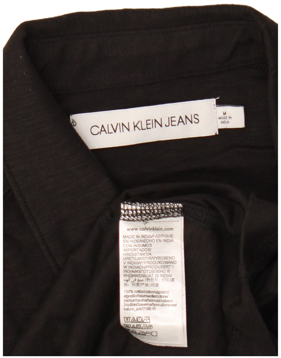 Camisa polo masculina CALVIN KLEIN JEANS algodão preto médio