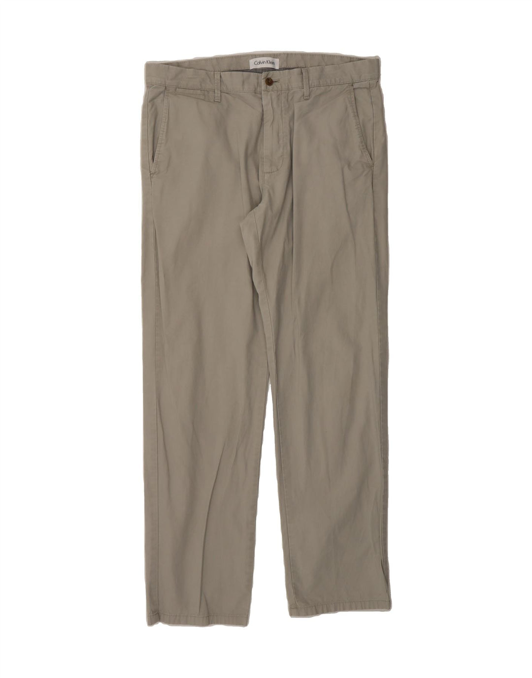 CALVIN KLEIN Mens Straight Chino Trousers W33 L32 Beige Cotton Vintage Calvin Klein and Second-Hand Calvin Klein from Messina Hembry 