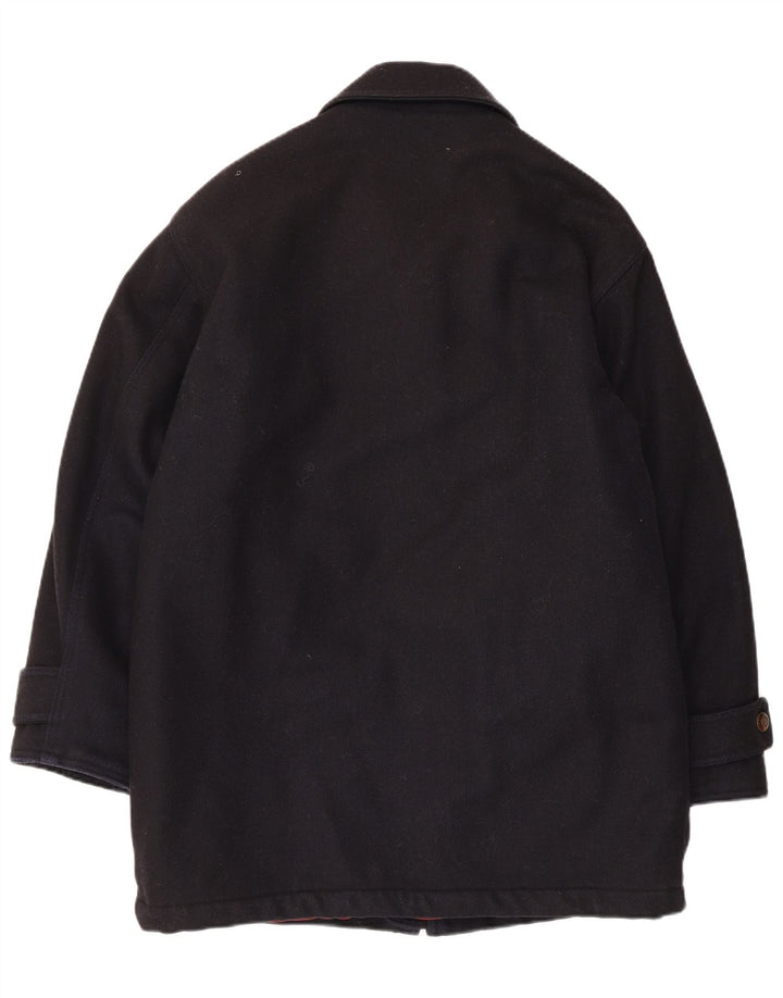 Sobretudo masculino Polbot UK 38 lã azul marinho médio