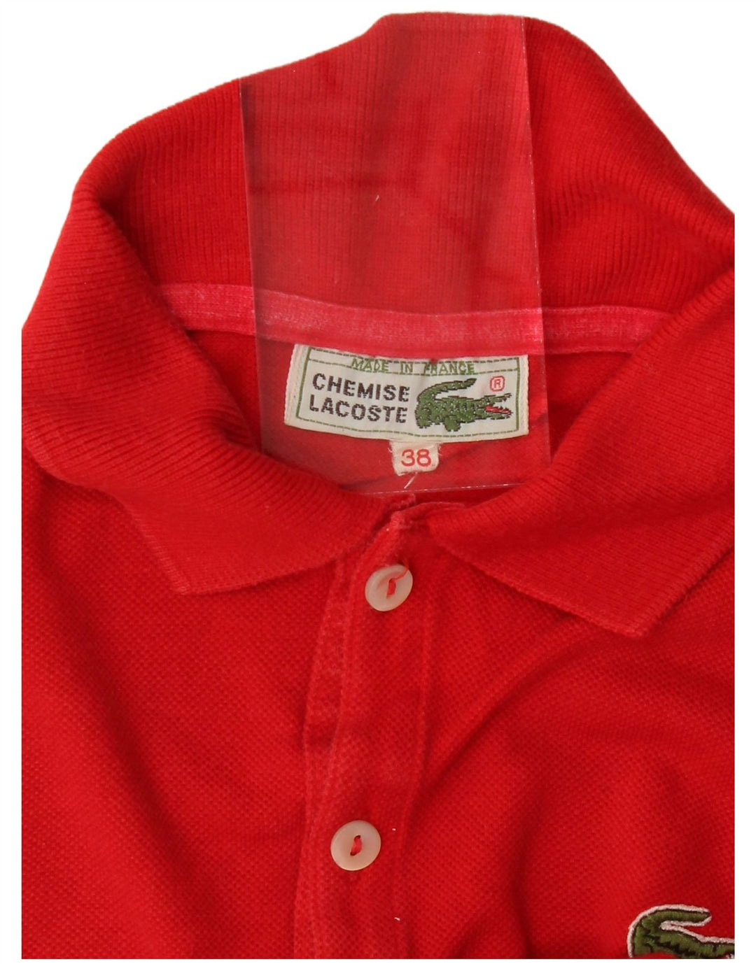 Camisa polo feminina LACOSTE tamanho 38 algodão vermelho médio
