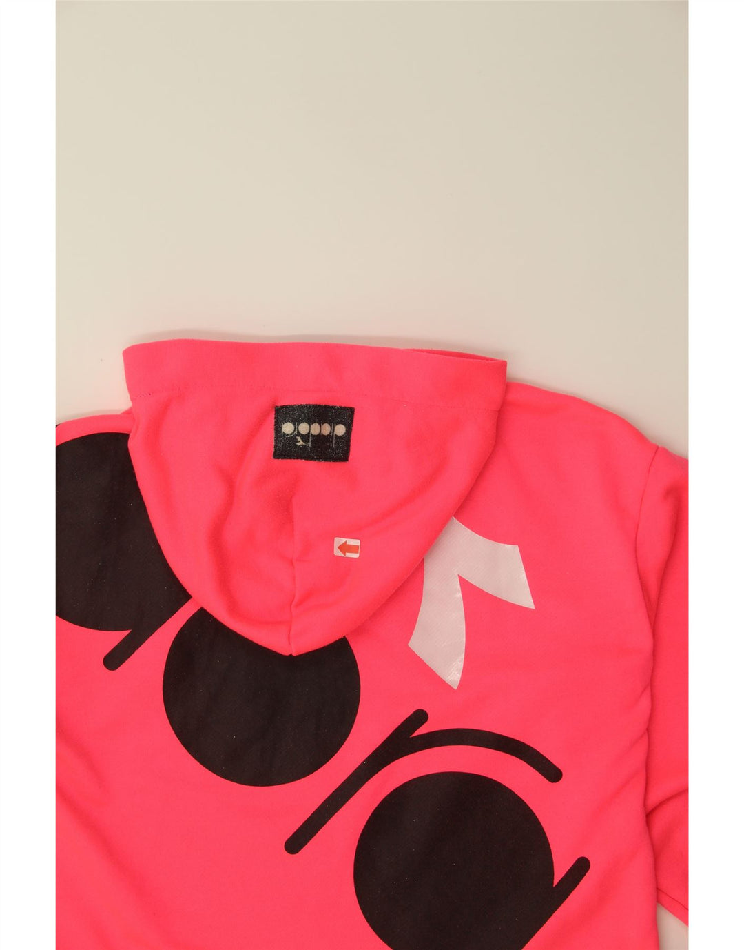 DIADORA Girls Graphic Hoodie Jumper 13-14 Years Pink Vintage Diadora and Second-Hand Diadora from Messina Hembry 