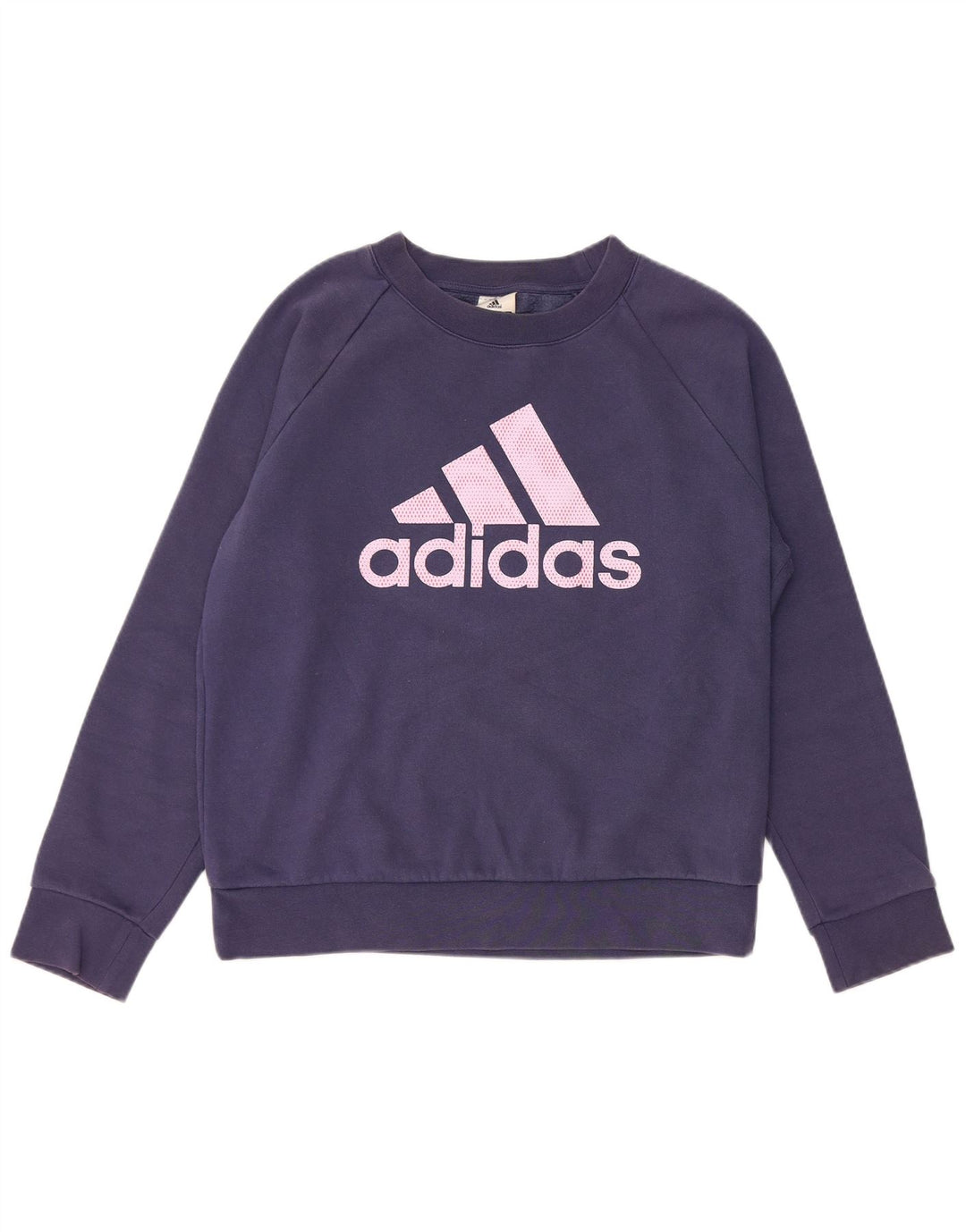 Adidas feminino gráfico moletom jumper reino unido 16 grande algodão azul marinho