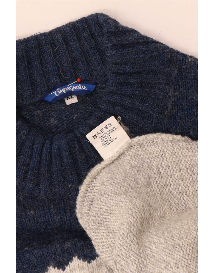 Suéter masculino Campagnolo com gola tartaruga XL multicolorido Fair Isle Wool