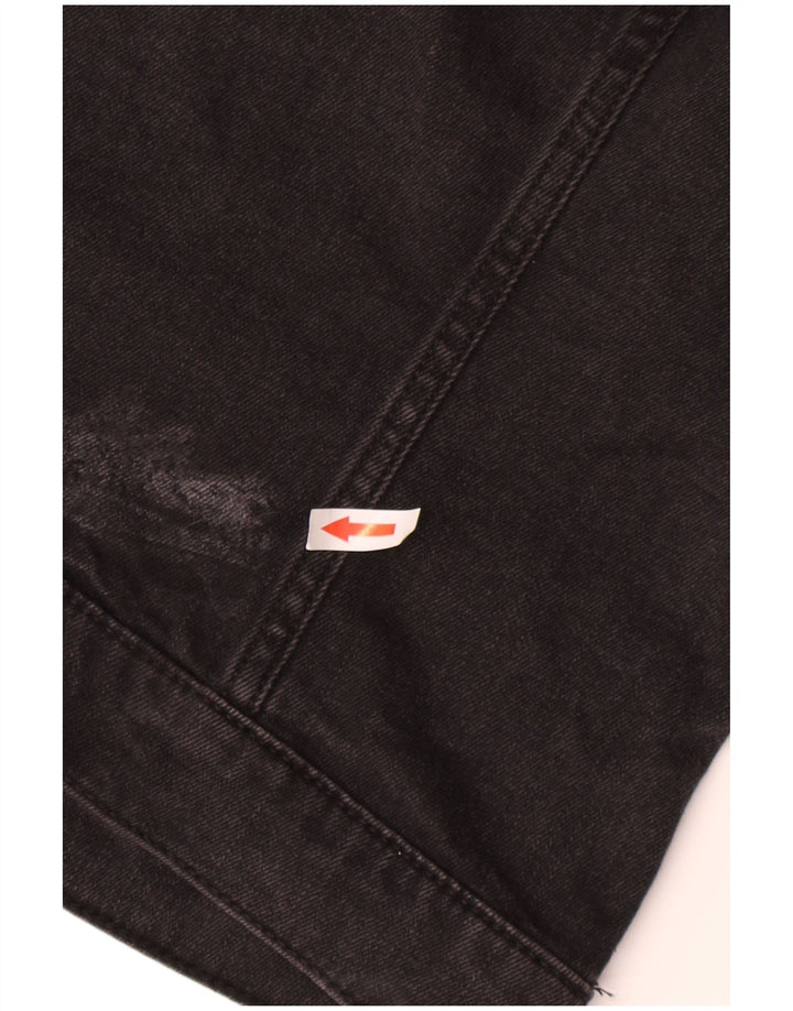 Jaqueta jeans feminina com capuz Hollister UK 14 cinza médio colorblock