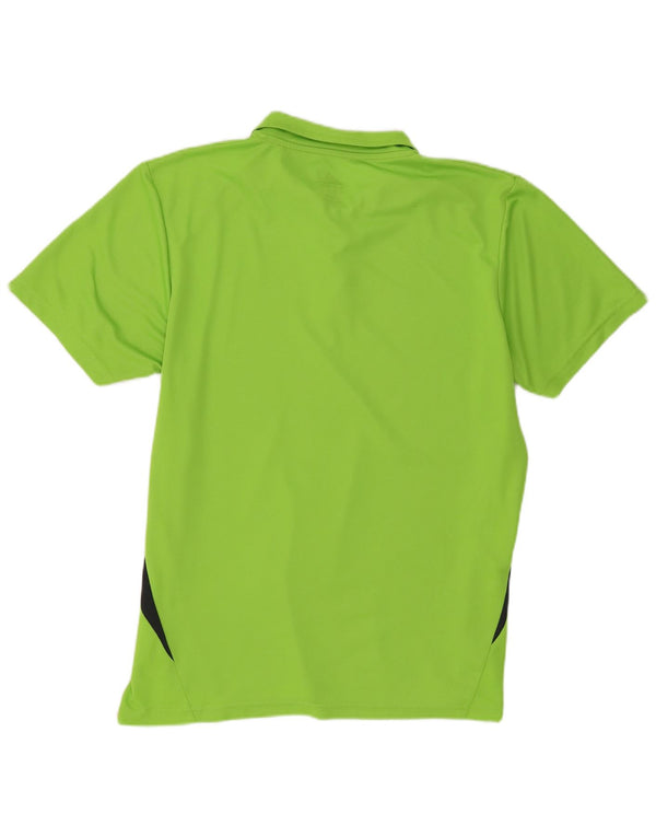 Adidas Womens Climalite Polo Shirt UK 18 XL Green Colourblock