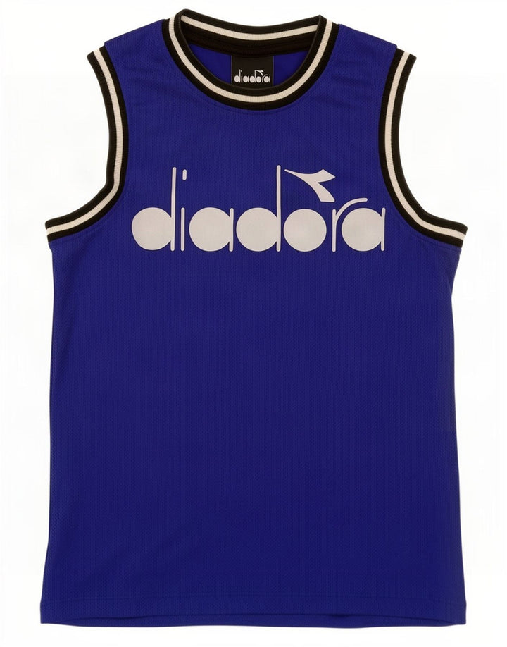 Diadora Boys Graphic Vest Top 9-10 anos Azul Colourblock Poliéster