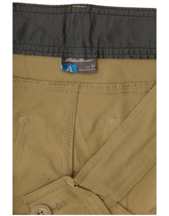 Shorts cargo masculino Eddie Bauer W32 grande nylon cáqui