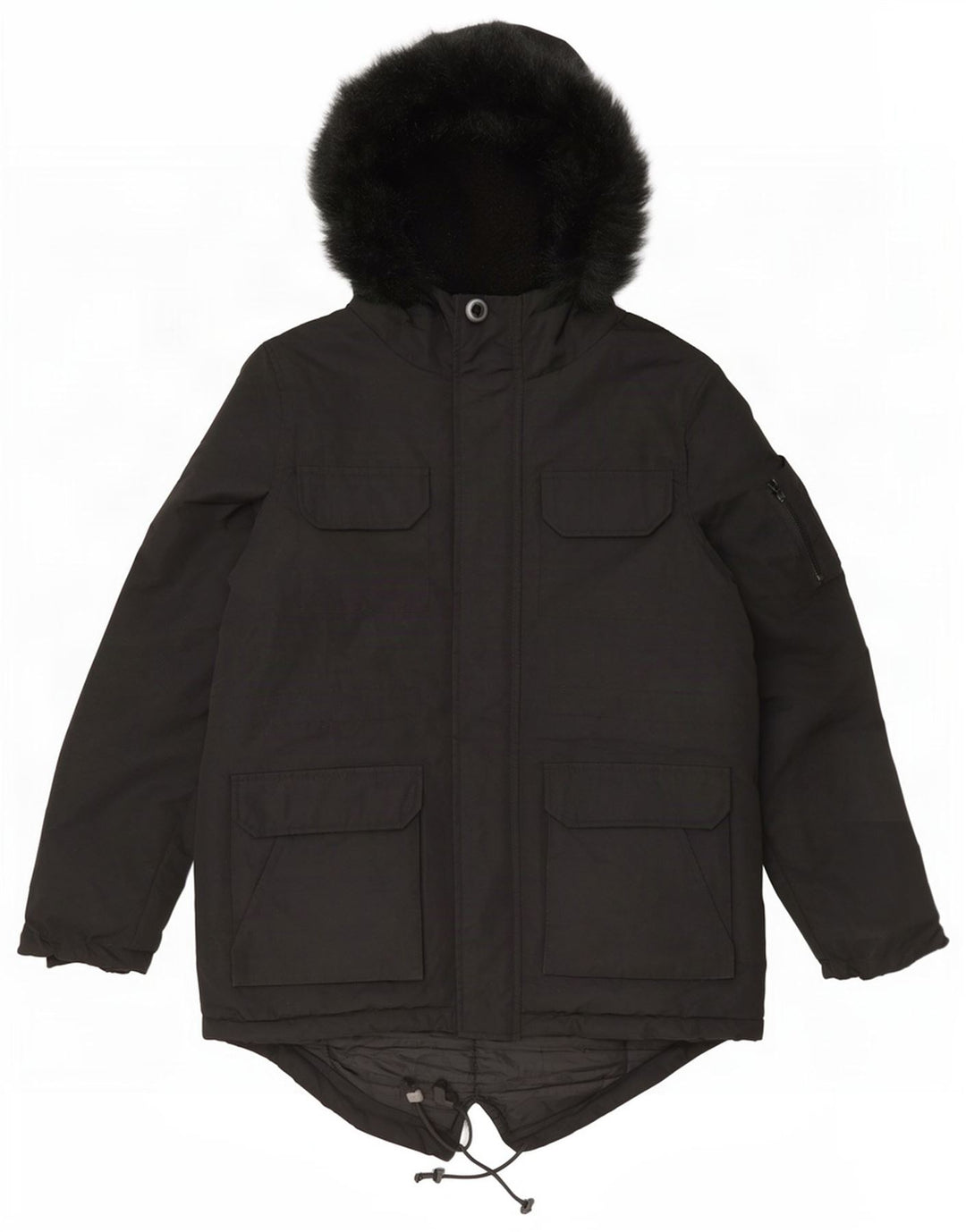 Jaqueta Parka masculina com capuz Bellfield UK 38 poliéster preto médio