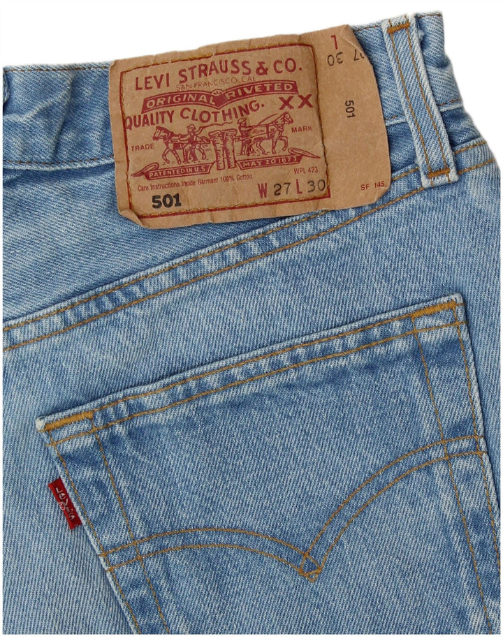 Shorts jeans feminino 501 da Levi's W27 pequeno listrado azul clássico