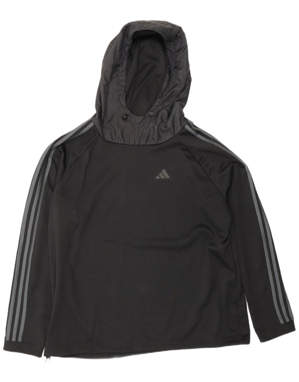 ADIDAS Mens Hoodie Jumper 2XL Preto Poliéster
