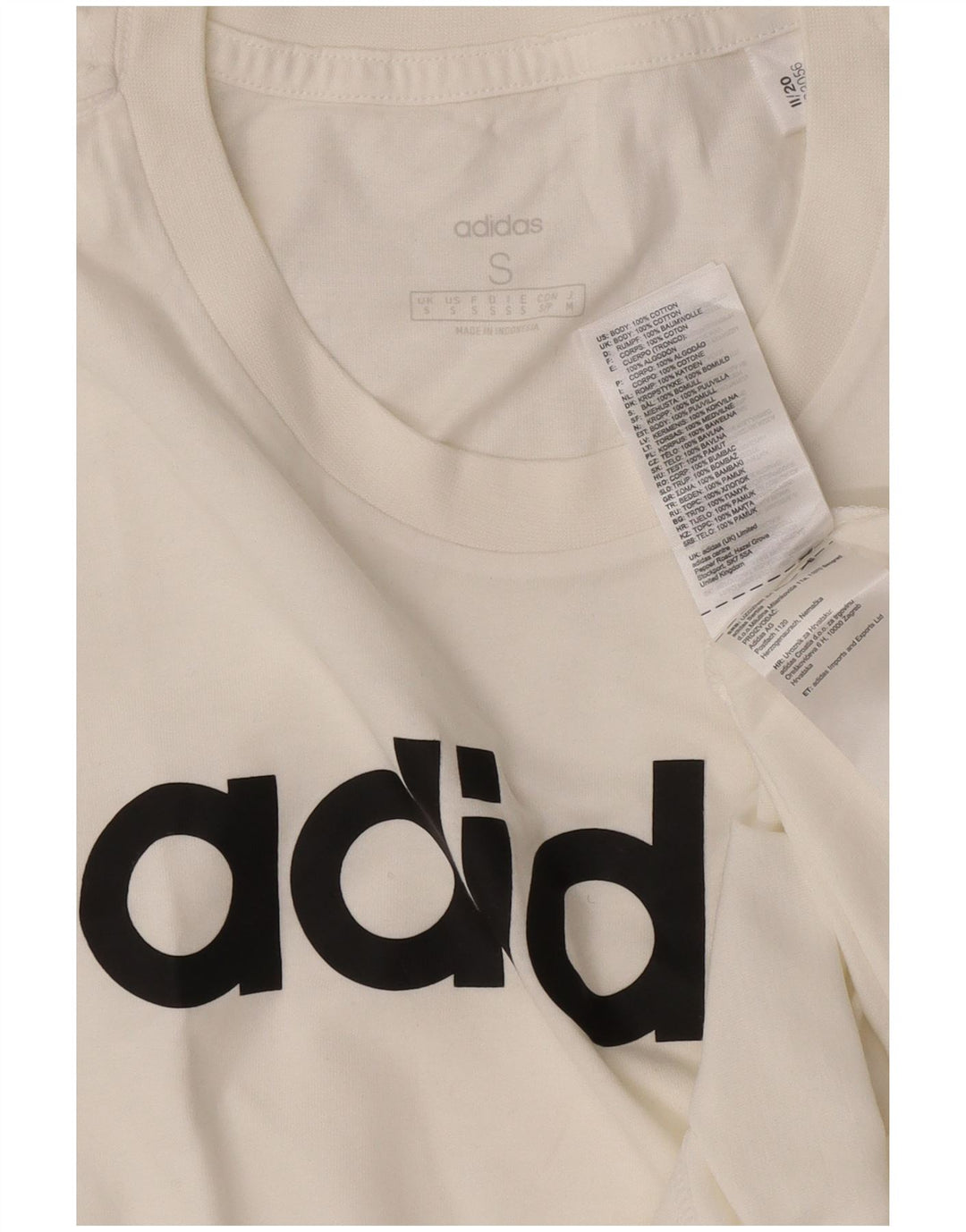 Adidas Mens Graphic T-Shirt Top Pequeno Algodão Branco