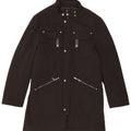 Sobretudo masculino vintage IT 50 grande poliéster preto
