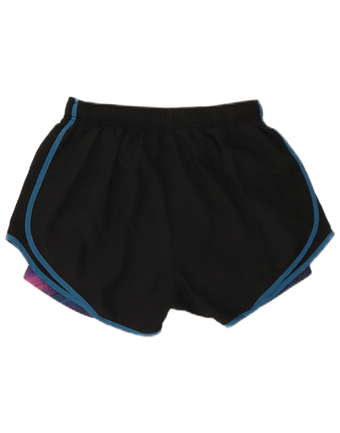 Shorts esportivos femininos Nike Dri Fit UK 14 grande poliéster preto