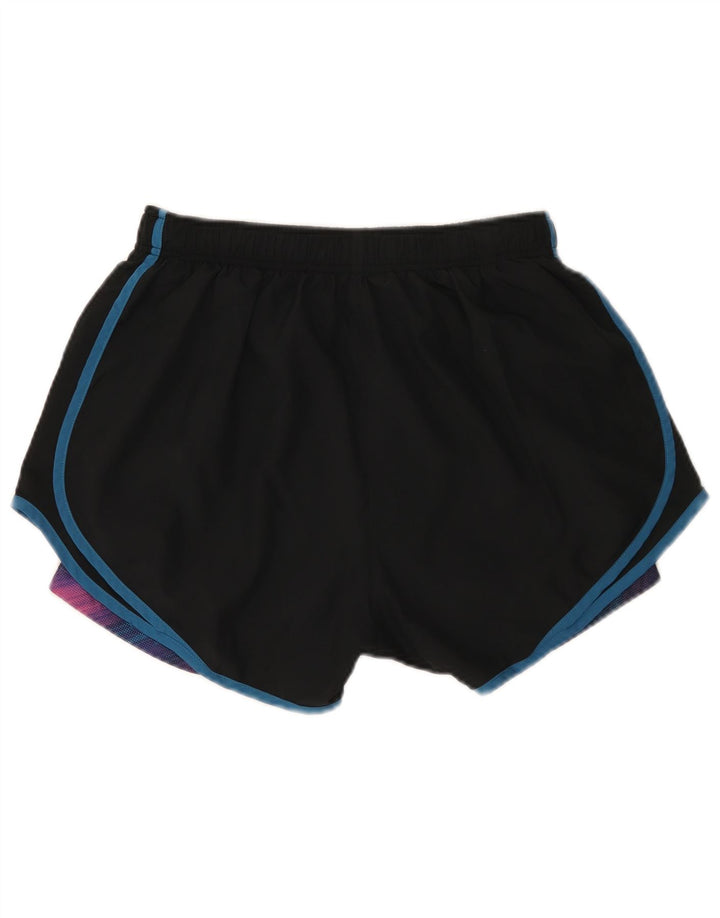 Shorts esportivos femininos Nike Dri Fit UK 14 grande poliéster preto