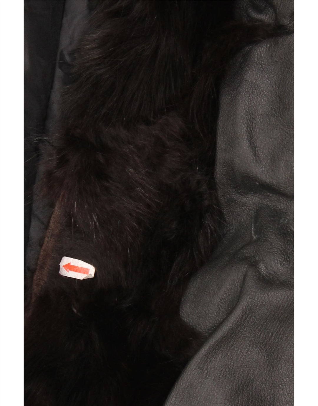 Jaqueta de couro de pele feminina vintage Reino Unido 14 médio preto