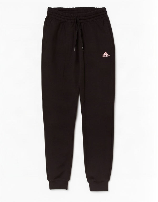 Adidas Womens Graphic Tracksuit Calças Joggers UK 4/6 XS Algodão Preto
