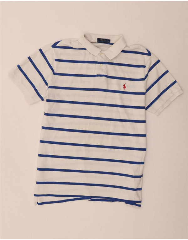 Polo Ralph Lauren Camisa masculina XL algodão listrado branco