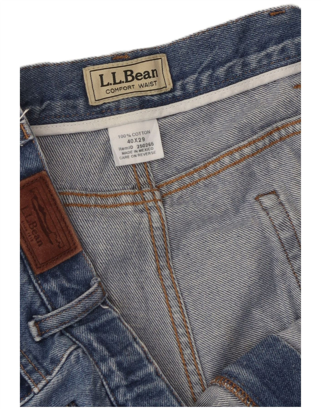 Jeans reto masculino L.L.Bean W40 L29 algodão azul