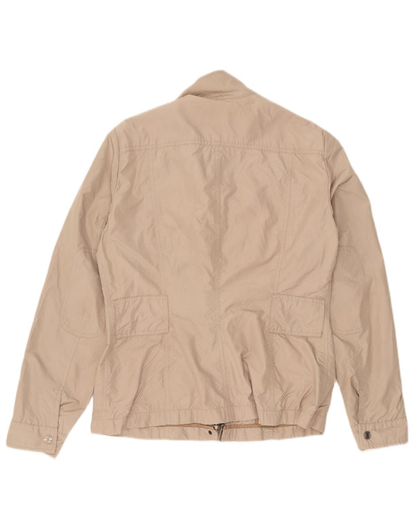 Jaqueta utilitária feminina Zara UK 14 grande algodão bege
