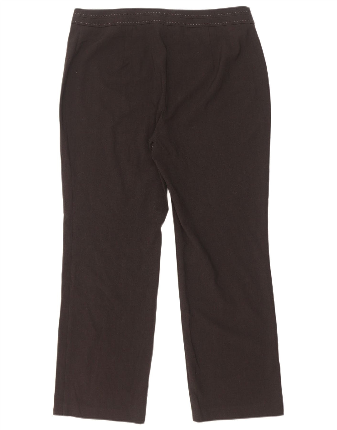 Calça feminina reta casual Marks & Spencer W34 L29 poliéster cinza
