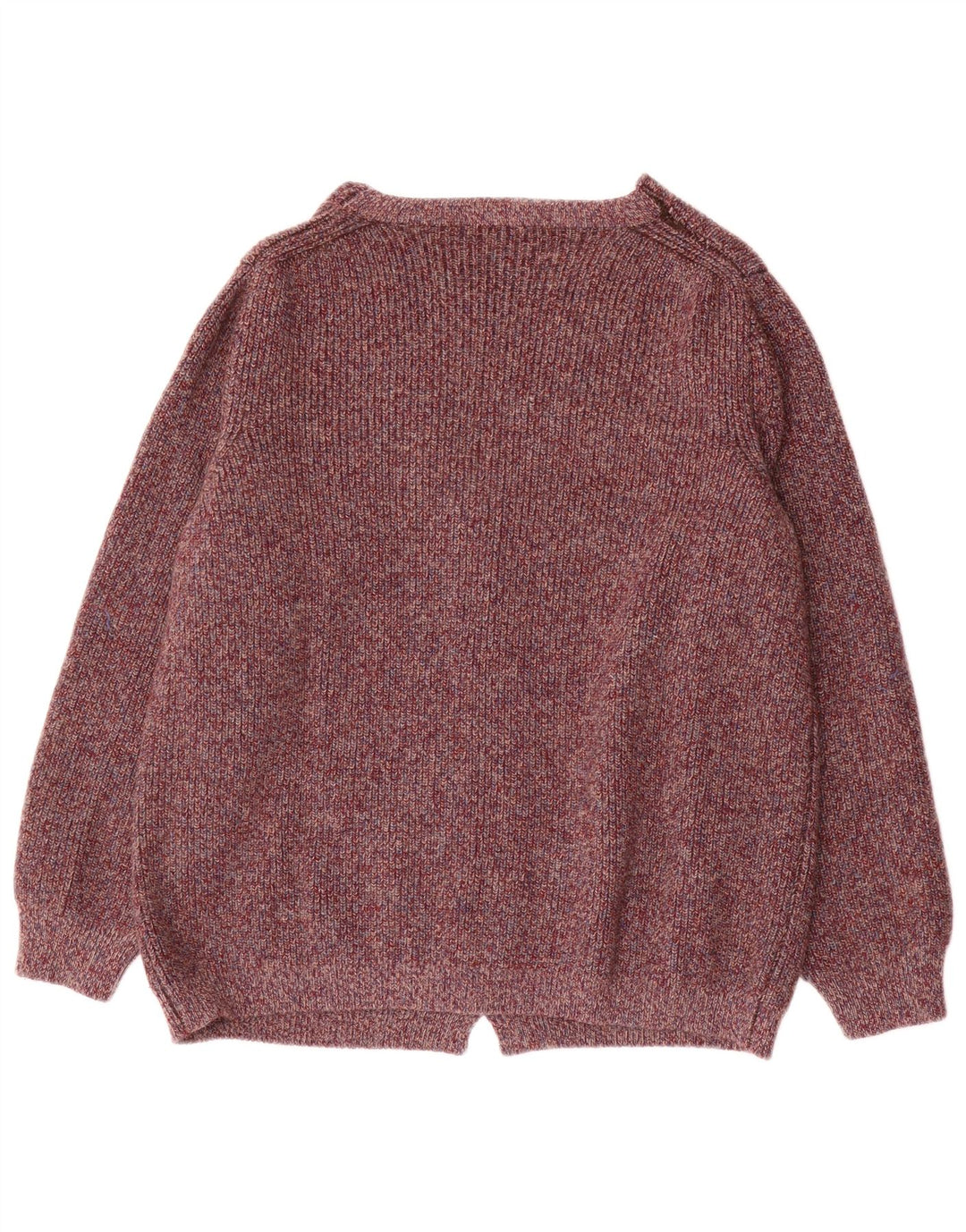 Suéter cardigã masculino vintage IT 50 lã roxa média