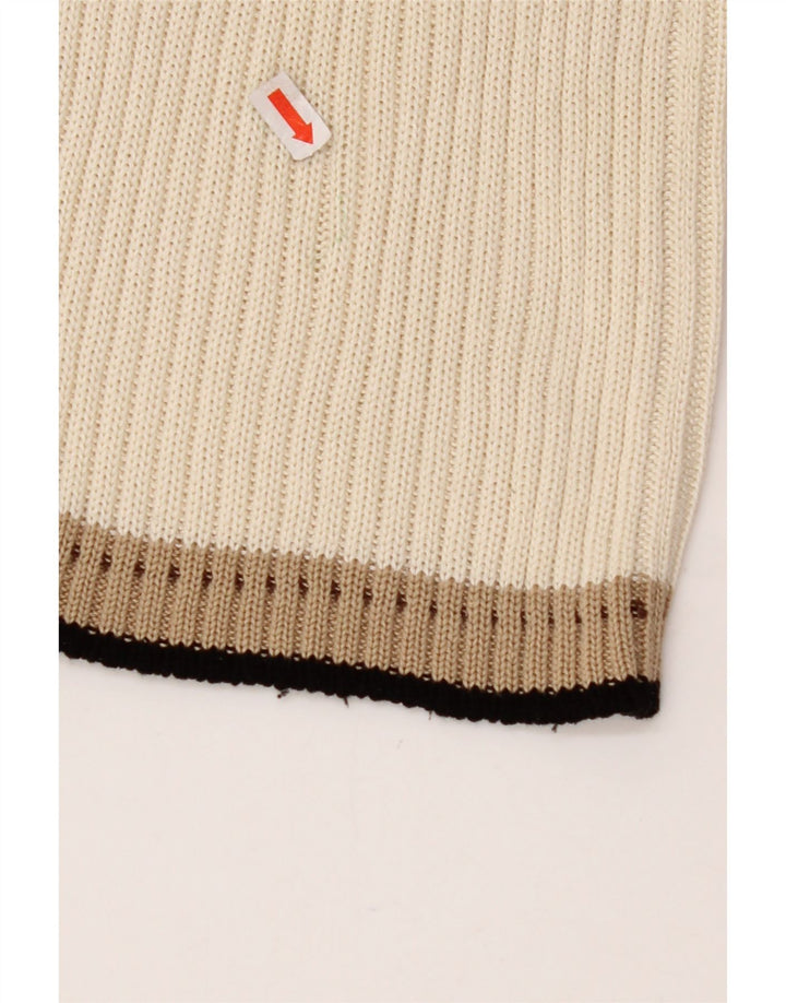 Suéter cardigã feminino CERRUTI 1881 Reino Unido 12 médio algodão branco