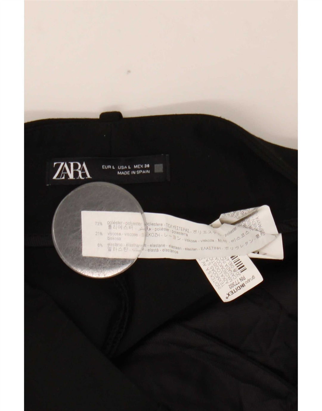 Calça Chino Cônica Feminina Zara Grande W30 L27 Poliéster Preto