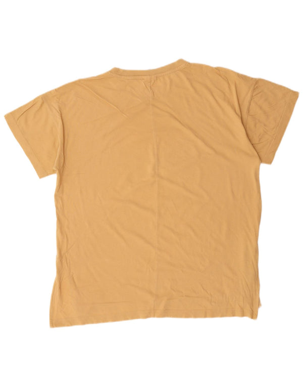 Camiseta feminina Reebok Graphic Top UK 20/22 XL algodão bege