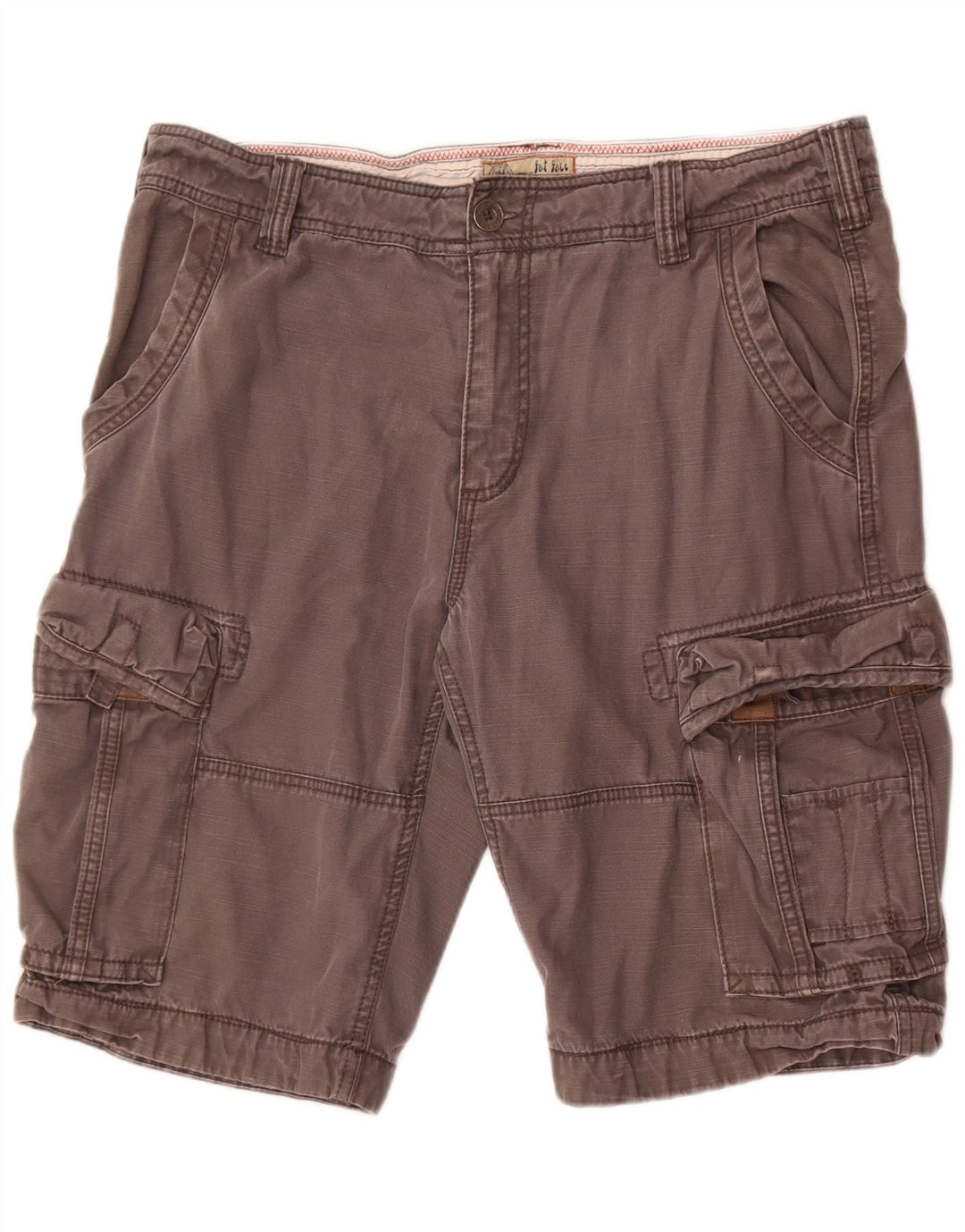 Shorts cargo masculino Fat Face W36 grande algodão cinza