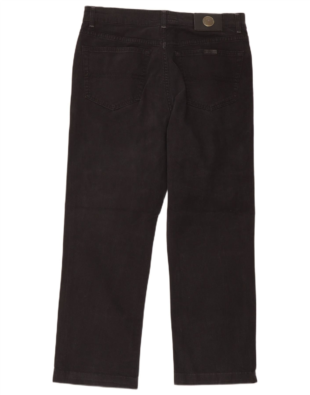 Trussardi Calça jeans masculina cortada W36 L26 algodão preto
