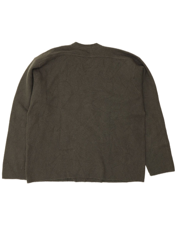 Suéter masculino Zara com decote em V XL lã cáqui