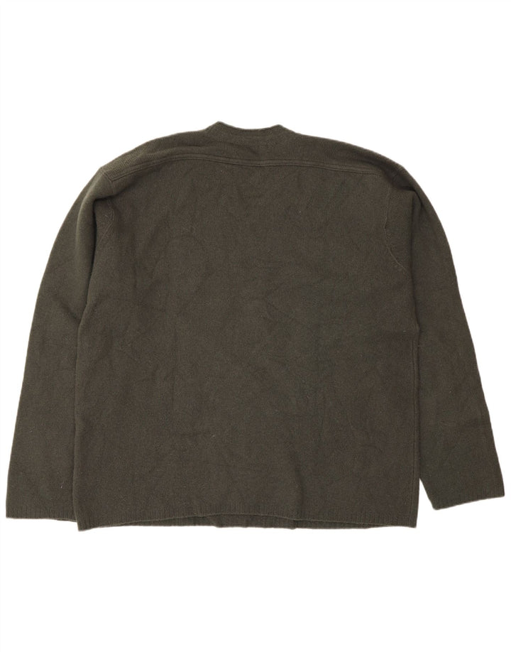 Suéter masculino Zara com decote em V XL lã cáqui