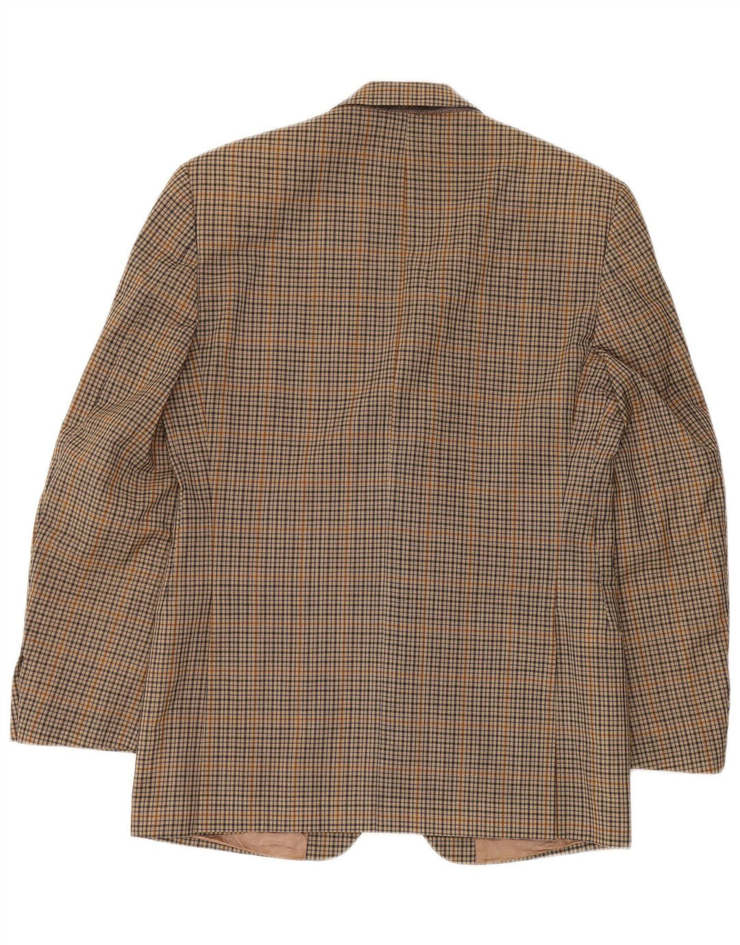 Jaqueta Blazer Masculina Cacharel com 2 Botões IT 48 Lã Xadrez Marrom Médio