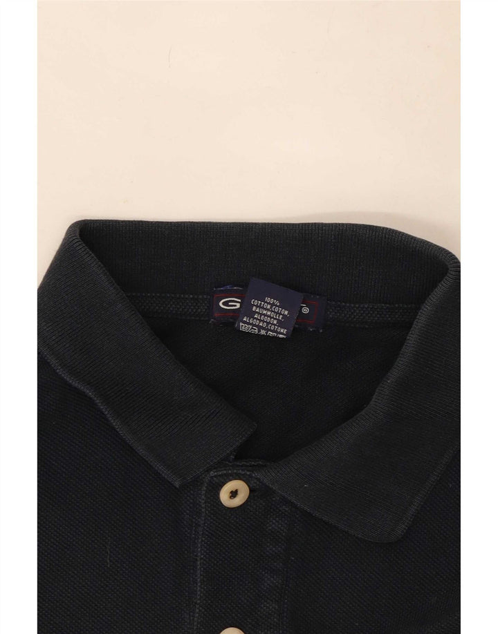 Camisa polo masculina Gant grande algodão preto
