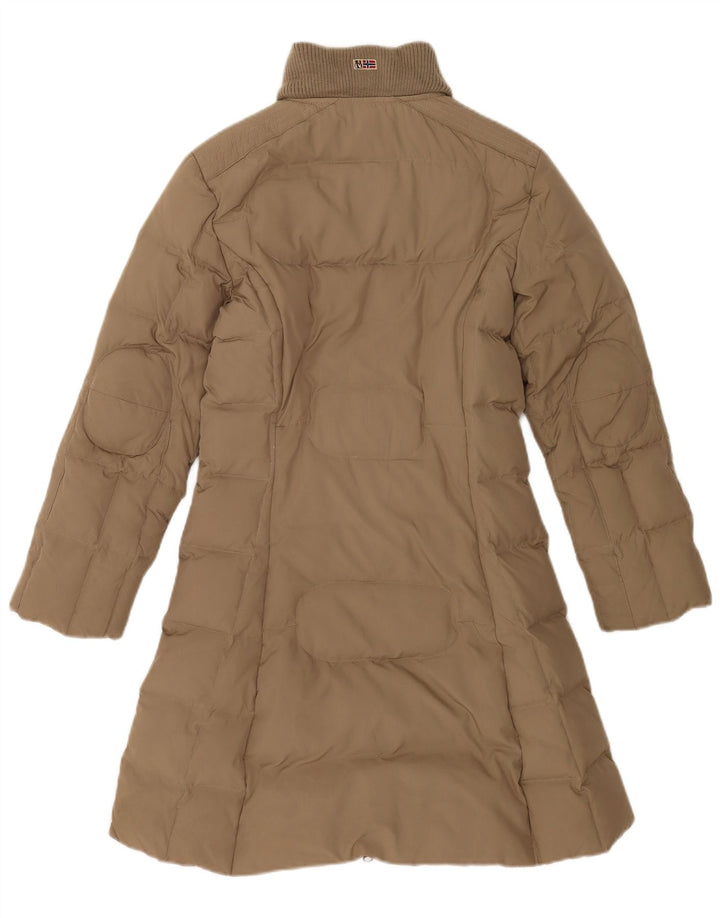 Casaco acolchoado feminino Napapijri UK 10 pequeno poliéster marrom