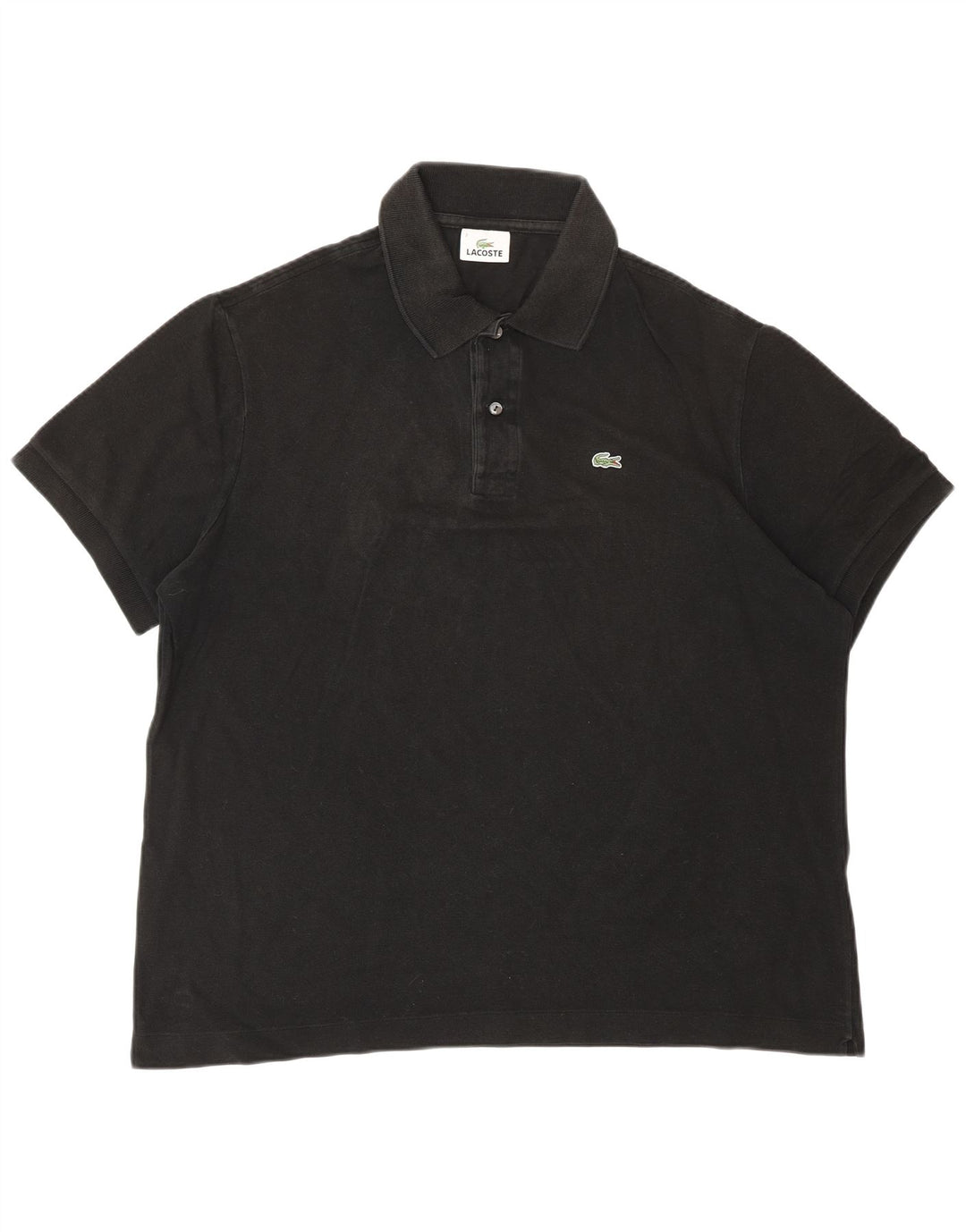 Camisa polo masculina Lacoste tamanho 7 2XL algodão preto