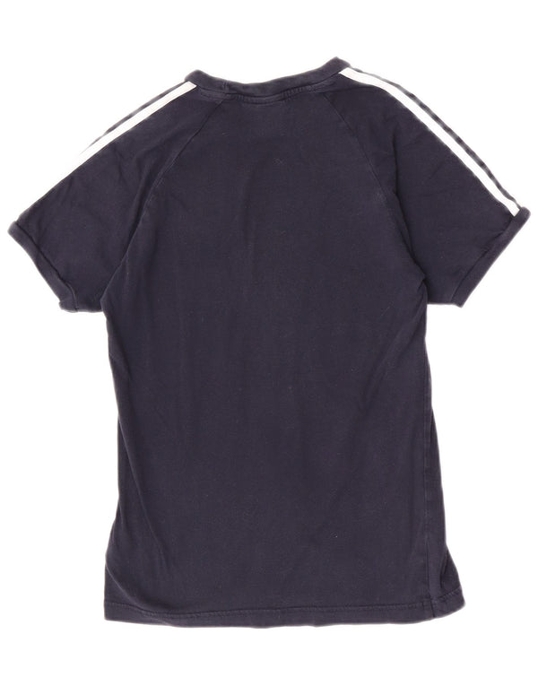 Camiseta feminina gráfica Adidas Top UK 10 pequena algodão azul marinho
